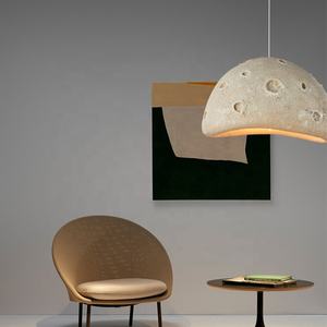 Estaurant-lámpara colgante nórdica para comedor, luz de poliestireno con superficie lunar azul y blanca, Wabi SABI - Product Image 5