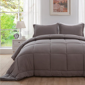 Hiện đại <span class=keywords><strong>Comforter</strong></span> <span class=keywords><strong>Set</strong></span> bedding 3 cái, 1 bông <span class=keywords><strong>Comforter</strong></span> và 2 vỏ gối tùy chỉnh kích thước nhà máy bán buôn, màu xám - Product Image 3