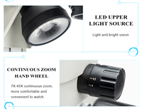 Microscope stéréo numérique Phenix Zoom XTL-165-CT 7X-45X avec écran LCD tactile de 10,5 pouces pour la réparation de téléphones et de circuits imprimés