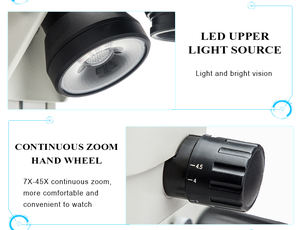 Phenix XTL-165-CT 7X-45X avec écran LCD de 9.7 pouces Microscope à zoom numérique stéréoscopique trinoculaire pour la réparation de téléphones PCB - Product Image 6