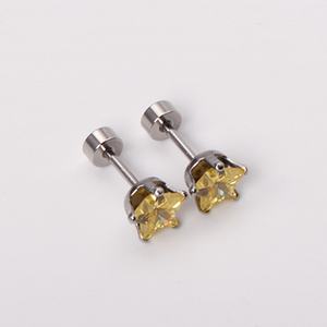 Hypoallergenic Stainless Steel 14K 18k Gold Plated Screw <b>Earring</b> for Women Girls Jewelry - Product Image 6