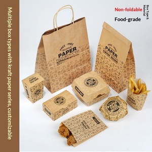 Caja de Embalaje de Papel Kraft No Plegable en Forma de Barco, Apta para Alimentos, para Hamburguesas, Papas Fritas y Pollo, Palomitas y Otros Snacks - Product Image 4