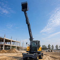Excavatrice hydraulique mobile professionnelle à grandes roues pour les travaux de construction, de voirie et d'ingénierie publique