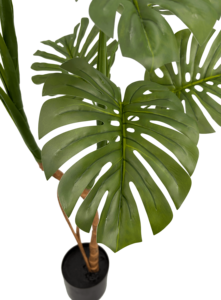 Plante artificielle Monstera 120 cm (4 pieds) – Faux Monstera 'Swiss Cheese' à feuilles fendues pour <span class=keywords><strong>d</strong></span>écoration intérieure - Product Image 4