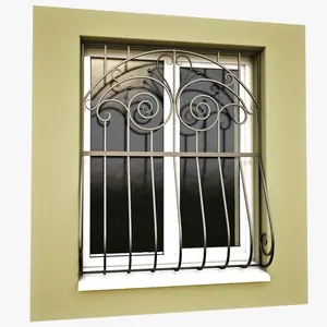 Nuevo diseño de ventana de aluminio marcos Precio de hierro forjado diseños de ventanas