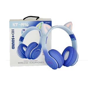 Auriculares de orejas de gato con gradiente de venta <span class=keywords><strong>directa</strong></span>, auriculares inalámbricos para juegos de PC, micrófonos, auriculares - Product Image 1