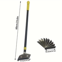 Grattoir à mastic robuste de 60 cm avec 9 lames de rechange, pour enlever la colle, la peinture, le mastic et le papier peint des carreaux