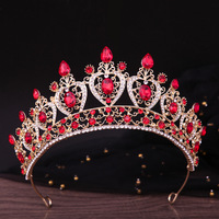 Diadème de mariée en cristal européen et américain Robe de mariée élégante Couronne et accessoire de cheveux pour les fêtes d'anniversaire Performance