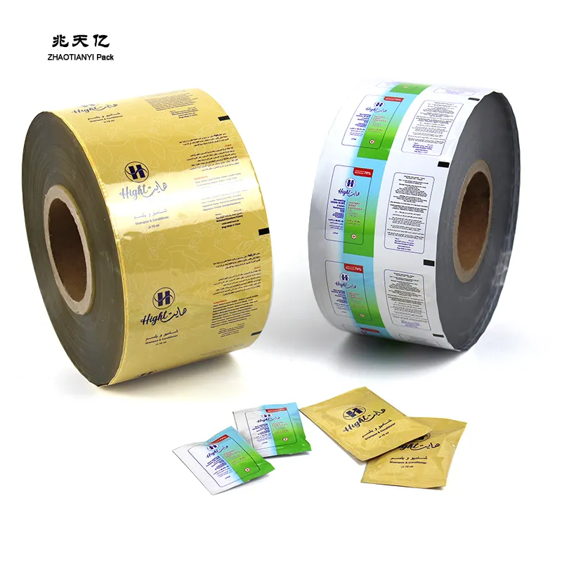 Guang Dong Factory PET/Aluminum /PE Laminating Shampoo Film Roll Sachets Packing Conditioner Sachet Smell Proof Packaging