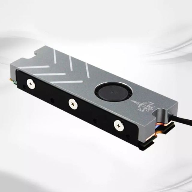 NVME NGFF M.2 2280 Heatsink SSD Radiator Silicone Thermal Pad with 4Pin 12V Fan PXPA