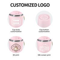 Mug à café personnalisé avec logo, 12 oz (380 ml), double paroi, intérieur en acier inoxydable, extérieur en plastique, gravure laser