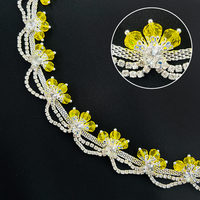 Fleur colorée broderie cristal chaîne strass coupe Flatback accessoires à coudre pour ceintures de mariage sacs vêtements