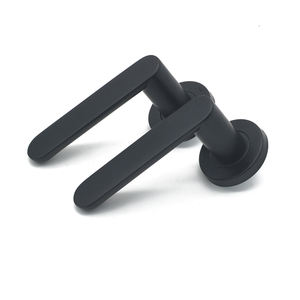 Black <b>Handle</b> Round Base <b>Modern</b> European Solid Stainless Steel High Quality Apartment Black <b>Door</b> <b>Handles</b> - Product Image 2