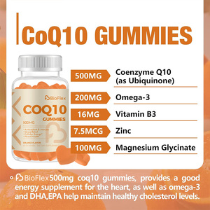 Sabor a naranja Coq10 500Mg Suplemento Coenzima <span class=keywords><strong>Q10</strong></span> Gomitas con Omega-3 Vitamina B3 Zinc y magnesio para antioxidantes e inmunidad - Product Image 2