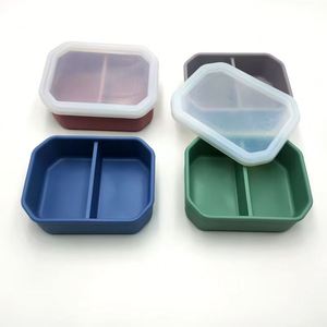 Lonchera de Silicona Más Vendida Transfronteriza, 2 Compartimentos, Capacidad de 301-500 ml; Contenedor Portátil para Comida con Tapa para Estudiantes/Oficina - Product Image 1