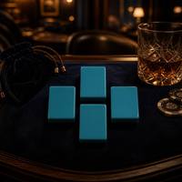 Tuiles de Mahjong américaines modernes sculptées en acrylique bleu simple monocouche, portables, pour loisirs et divertissements en soirée