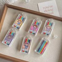 En gros 10pcs Mignon Dessin Animé Motif Couleur Femelle Épingles À Cheveux Portable Quotidien Étudiant Frange 6cm Métal Boppy Pins Boîte En Plastique