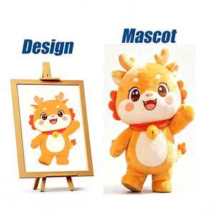 Costume da <span class=keywords><strong>Mascotte</strong></span> Drago-Giuntino Giallo Personalizzato Realizzato con Tecnica di Ricamo in Tessuto Morbido, Costume Personalizzato per <span class=keywords><strong>Mascotte</strong></span> - Product Image 1