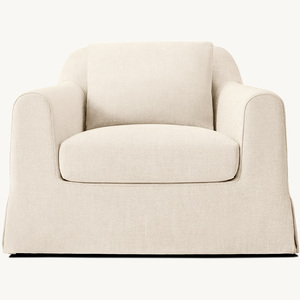 Fauteuil simple <span class=keywords><strong>de</strong></span> salon Rhoohill <span class=keywords><strong>de</strong></span> style américain <span class=keywords><strong>en</strong></span> lin, avec housse amovible, fauteuil pivotant <span class=keywords><strong>de</strong></span> détente pour chambre à coucher - Product Image 1