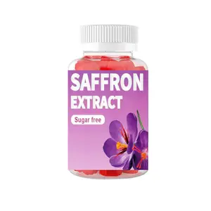 OEM Saffron Supplement Gummies 100% Pure Saffron Extract Whole Herb Gummies with Honey for Boost Energy Vitamin c