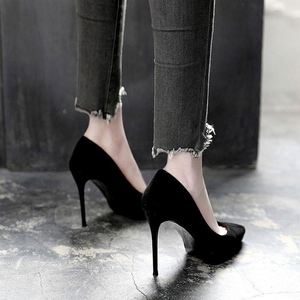 Hermosos Zapatos de Tacón Alto Clásicos de Color, Zapatos de Tacón de Aguja con Punta Puntiaguda para Mujer, Zapatos de Fiesta - Product Image 1