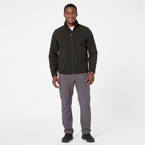 Veste Softshell d'hiver personnalisable, col montant, polyester tissé avec logo frontal en coton imperméable et extensible, style bomber - Product Image 1