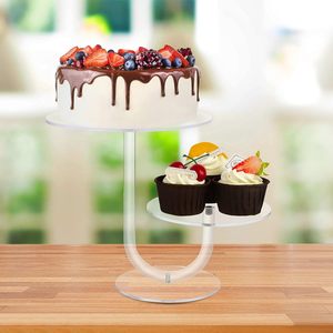 Rak pajangan kue bening akrilik 2 tingkat, rak pajangan Cupcake akrilik bening - Product Image 5