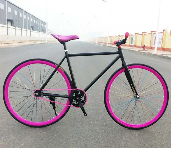 Factory direct fixed gear bike 700c single speed colorful road bike V brake 26 inch fixed gear road cycle