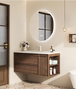 New ceramic integrated basin smart solid wood bathroom cabinet combination wash basin wash basin <b>table</b> - Product Image 5