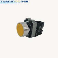 Interrupteur à bouton-poussoir en métal de 22 mm à tête champignon avec voyant LED de contrôle 6V 12V, indicateur de position momentanée ou à enclenchement 1NO1NC Turnmooner