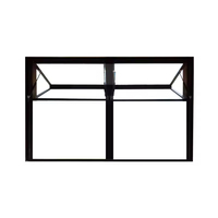 Fenêtre pliante verticale, fenêtre à double charnière en aluminium, fenêtre pliante en verre.