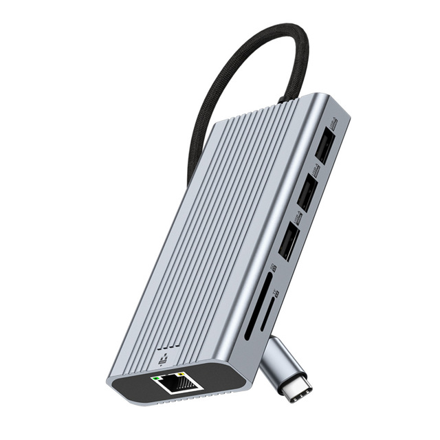 10in1 Type-C Docking Station, Dual-Display 4K at 60Hz, Triple-Screen Independent Display Expansion Dock with USB 3.0 Hub