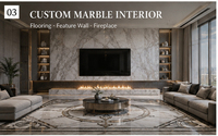 Solution imperméable en grandes dalles de pierre naturelle personnalisées pour les projets d'aménagement intérieur de villas et d'appartements de luxe