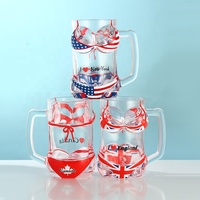 Logo drapeau personnalisé Transparent Sexy forme de corps féminin 300ml verre à bière pour bar fête