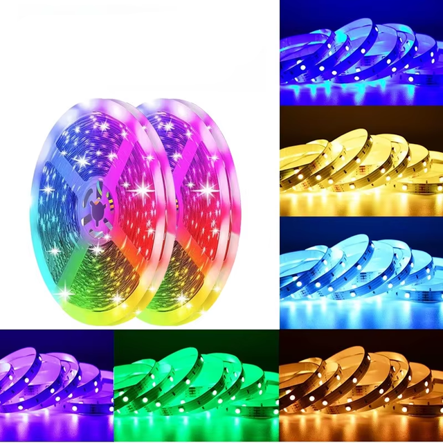 12V Flexible RGB Smart LED Strip Music Sync App Remote Control Bedroom TV PC Backlight Ambient SMD 5050 Led Strip Light