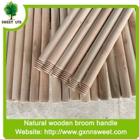 Manche de balai en bois naturel poli de haute qualité pour balayage domestique et usage domestique, compatible avec balais en plastique