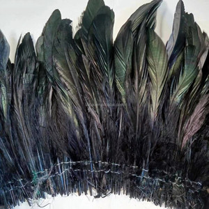 Plumes de coq noires de haute qualité de 4 à 6 pouces, en guirlande, pour la fabrication de mouches de pêche <span class=keywords><strong>et</strong></span> la décoration de costumes de carnaval Samba (vente en gros) - Product Image 4
