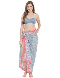 ผ้าซิ่นพิมพ์ลายบล็อกด้วยมือที่ดีที่สุดสำหรับผู้หญิง ผ้าคลุมบิกินี่น้ำหนักเบา เหมาะสำหรับใส่ไปชายหาดและรีสอร์ทในฤดูร้อน - Product Image 5