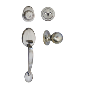 Ensemble de poignées de porte et serrures en alliage de zinc électroplaqué pour hôtels et appartements - Serrure tubulaire à levier robuste à clé, avec clé passe-partout - Product Image 2