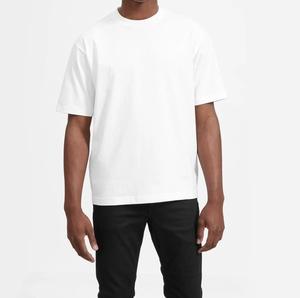 Streetwear <b>Drop</b> Shoulder Blank Tee Shirt Manufacturer Heavyweight 100% Cotton Cropped T-Shirt Oversized Men's Plain Tshirts - Product Image 2