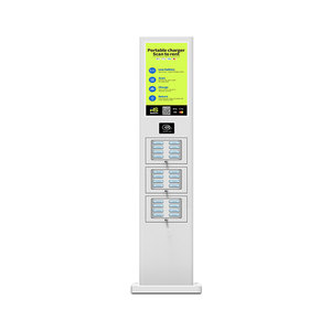 Borne de recharge portable verticale OEM 24 emplacements avec écran publicitaire pour la location de batteries externes - Product Image 2