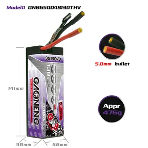GNB GAONENG 6500MAH 4S 4S1P 15.2V 130C LiPo Battery LCG Thin 4S RC Car With 5mm Bullet Connector