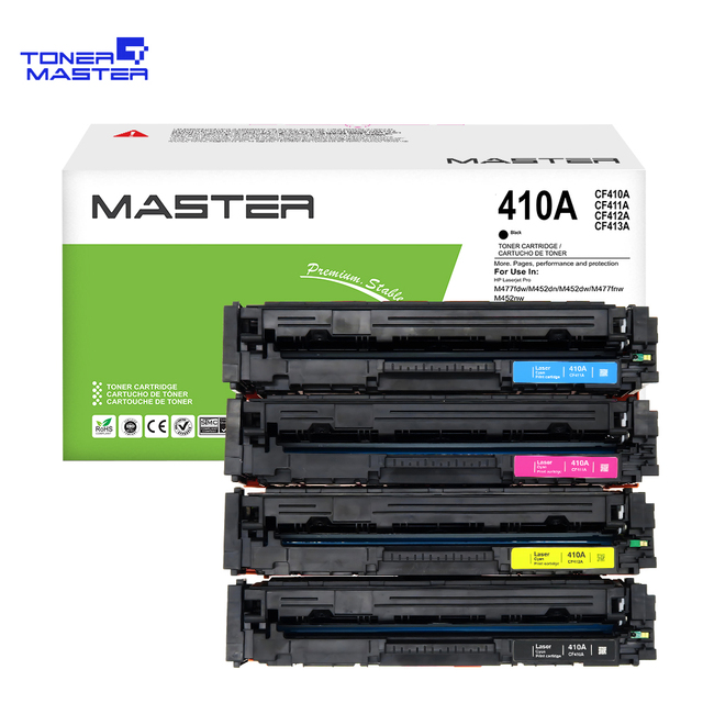 Toner Master 410A Premium Compatible Full Toner Cartridge CF410A CF411A CF412A CF413A for HP Pro M477/M452 2300 Pages Yield