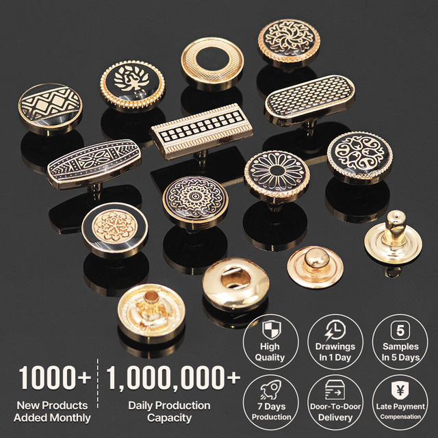 Kunshuo Zinc Alloy Custom 12mm Press 4 Part Metal Snap Buttons Garment Shirt Dress Buttons
