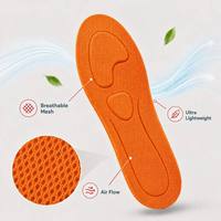 Semelles intérieures confortables en mousse PU absorbant les chocs, surface en maille respirante, coussin doux, soutien de la voûte plantaire écologique pour une utilisation quotidienne et sportive