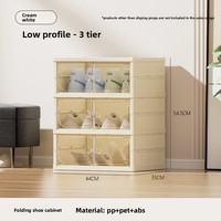 Boîte de rangement pour chaussures à double rangée, intégrée, transparente, à aspiration magnétique, sans installation, anti-poussière, pliable, étagère à chaussures