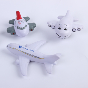 Hot Sale PU Foam Promotional Gift Custom Logo Printing Airplane Shape Stress Ball Toy Squeeze Toy - Product Image 3