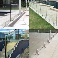Hochwertige 304/316 Edelstahl-Handlaufbeschläge Rahmenlose Poolzaun-Glaspfosten für Balkon Modernes Design Lebenslange Garantie