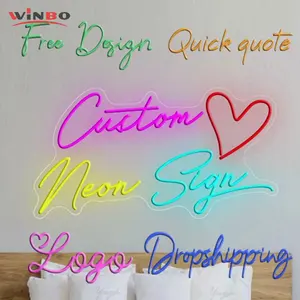 Winbo定制霓虹灯发光二极管信光灯婚礼墙艺术酒吧商务标志品牌名称设计室霓虹灯