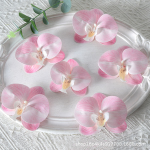 Têtes de fleurs d'orchidées Phalaenopsis en soie, fleurs artificielles haute simulation, décoration de mariage, pinces à cheveux, accessoires de bricolage - Product Image 2